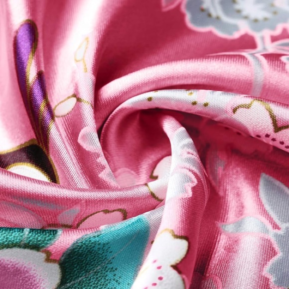 Kimono Long Robes Peacock and Blossoms Prints - Picture 6 of 6